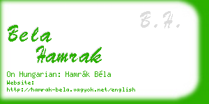 bela hamrak business card